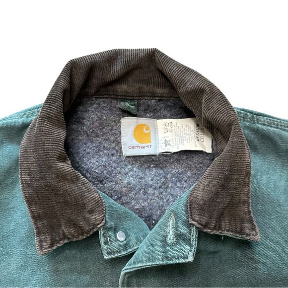 Vintage Men’s Carhartt Chore Coat C02 Moss Green Blanket Lined Made in USA Sz M - Picture 12 of 14